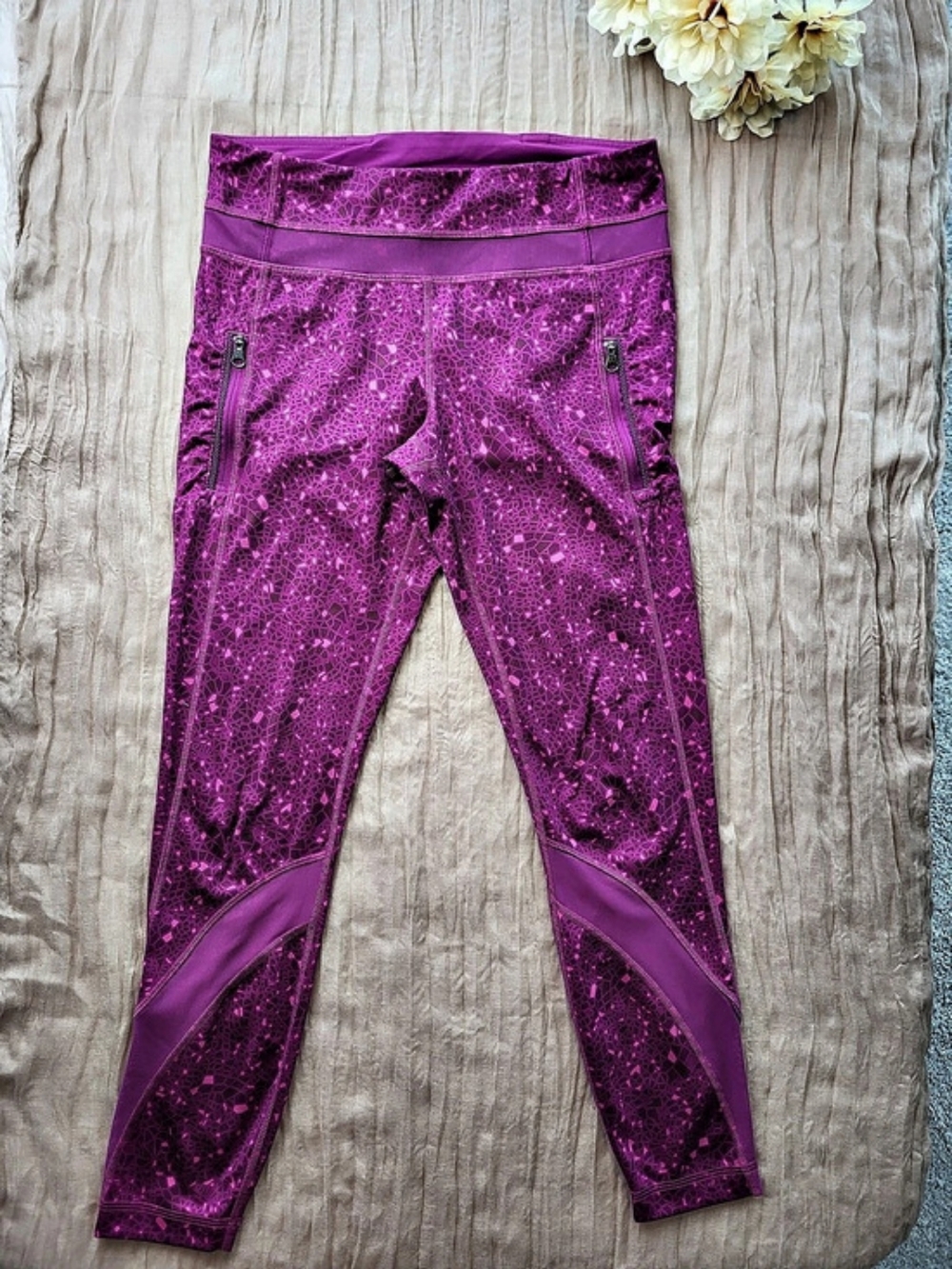 Lululemon Inspire Tight II Women's Geometric Athletic Leggings in Purple, Size S